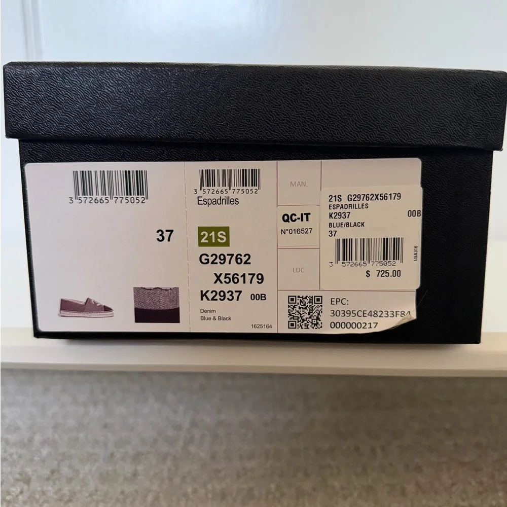 Chanel Blue Denim and Black Espadrilles Size 37 - Picture 4 of 4